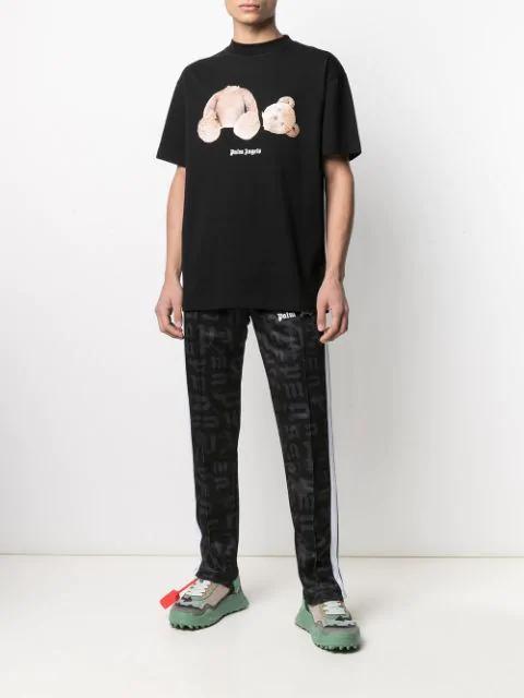 PALM ANGELS Broken Bear Logo Graphic T-shirt In Black