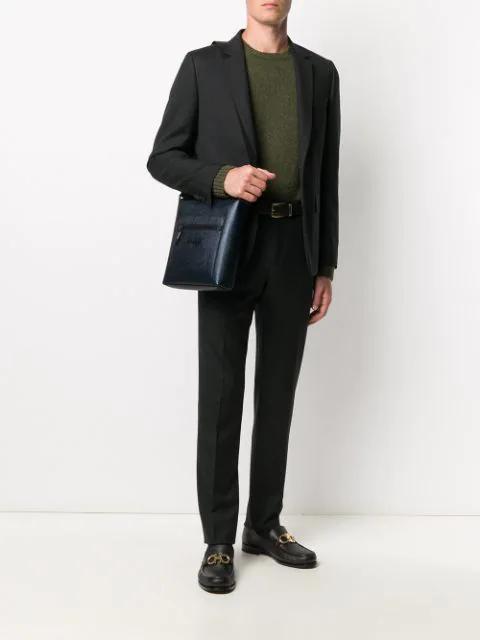 FERRAGAMO Grandioso Leather Loafer With Gancini Detail In Brown