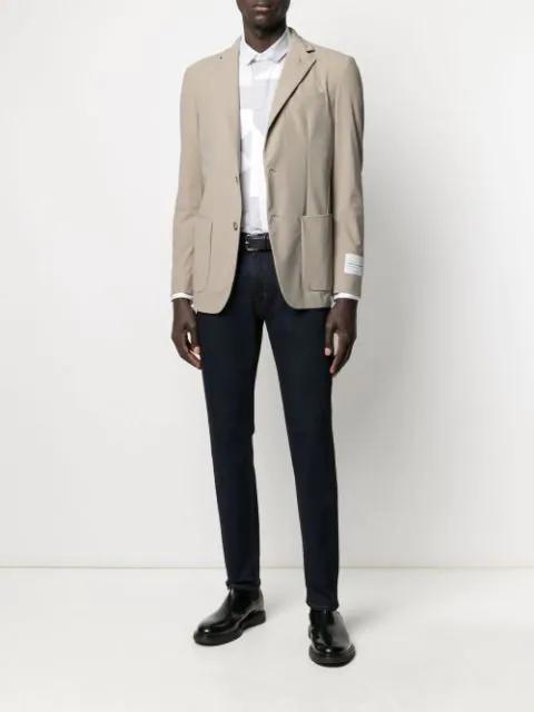 NEIL BARRETT Patchwork Stripe-pattern Shirt In White