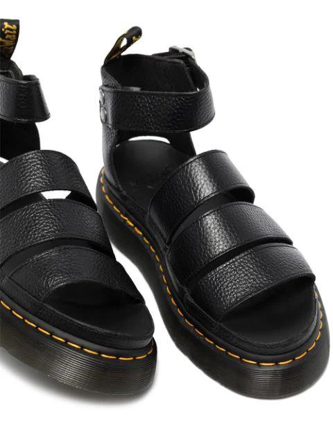 DR. MARTENS Womens Clarissa Ii Quad Leather Platform Sandals In Black