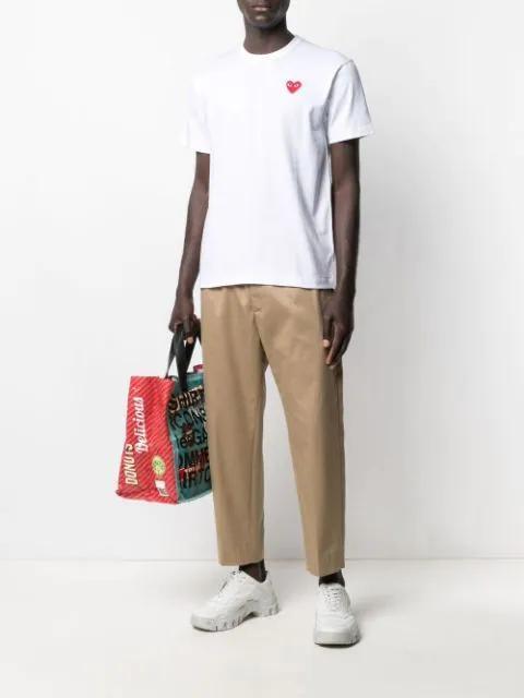 COMME DES GARÇONS PLAY Comme Des Garcons Play Mens Red Heart Logo T-shirt In White