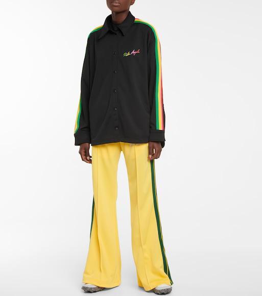 PALM ANGELS Miami Logo-embroidered Shirt In Black