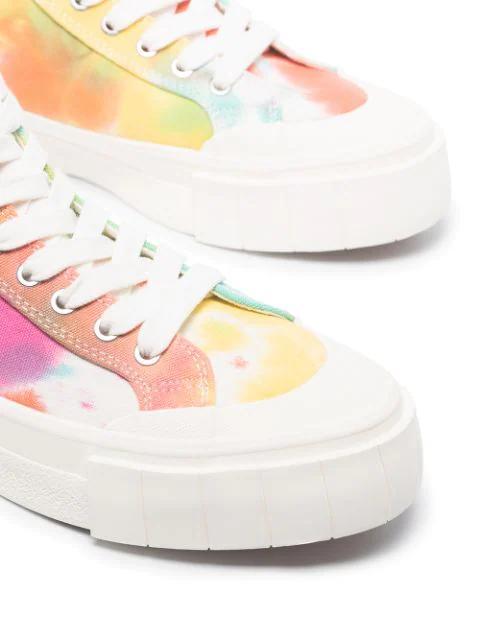 GOOD NEWS Multicoloured Palm Tie-dye High Top Sneakers In Gelb