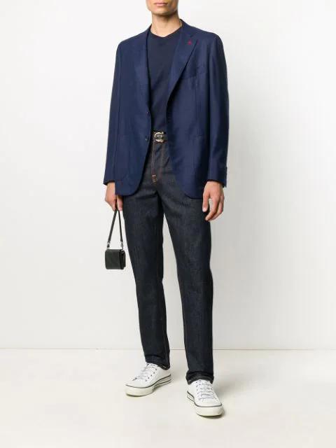 POLO RALPH LAUREN Cotton Jersey T-shirt Custom Slim-fit In Blue