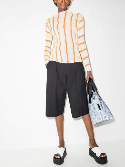 MARNI Crisscross Leather Wedge Platform Sandals In White