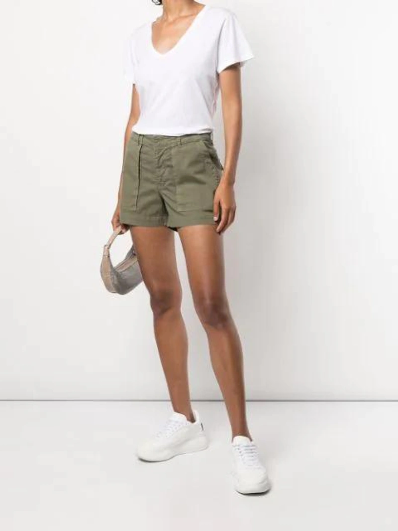 Farfetch's Post | Wearing: Nili Lotan Stretch-fit Utility Shorts In Olive