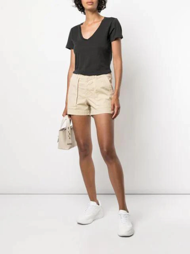 Farfetch's Post | Wearing: Nili Lotan Stretch-fit Utility Shorts In Almond