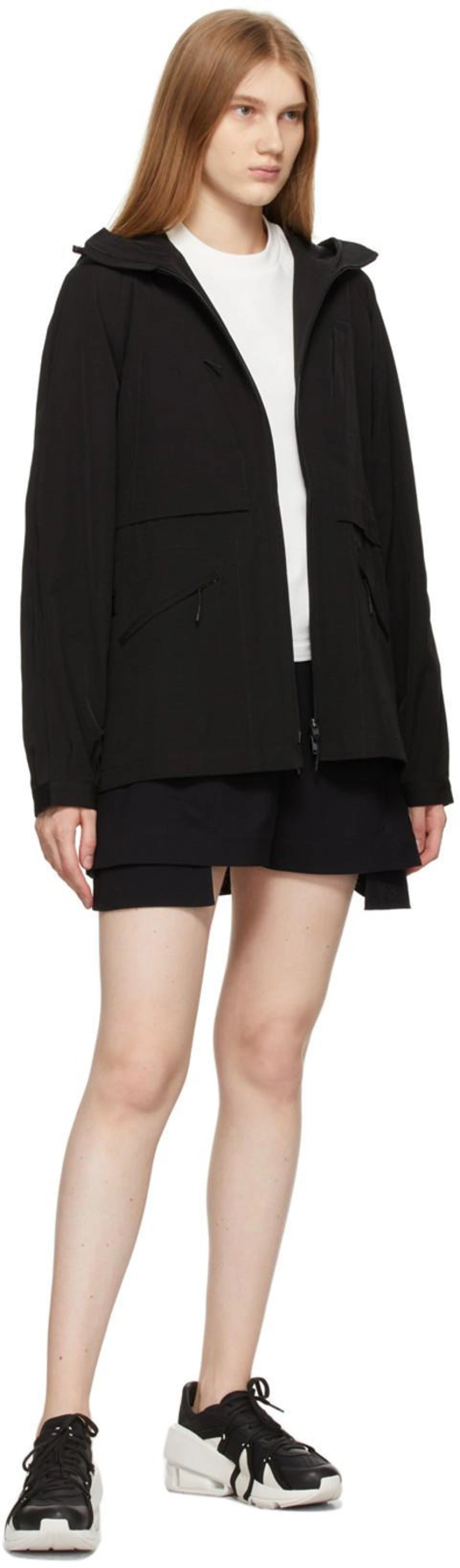 SSENSE's Post | Wearing: Y-3 Black Classic Windbreaker Jacket; Y-3 Adidas Y3 Logo-print Cotton Sweater In White; Y-3 Black Woven Light Stretch Shorts