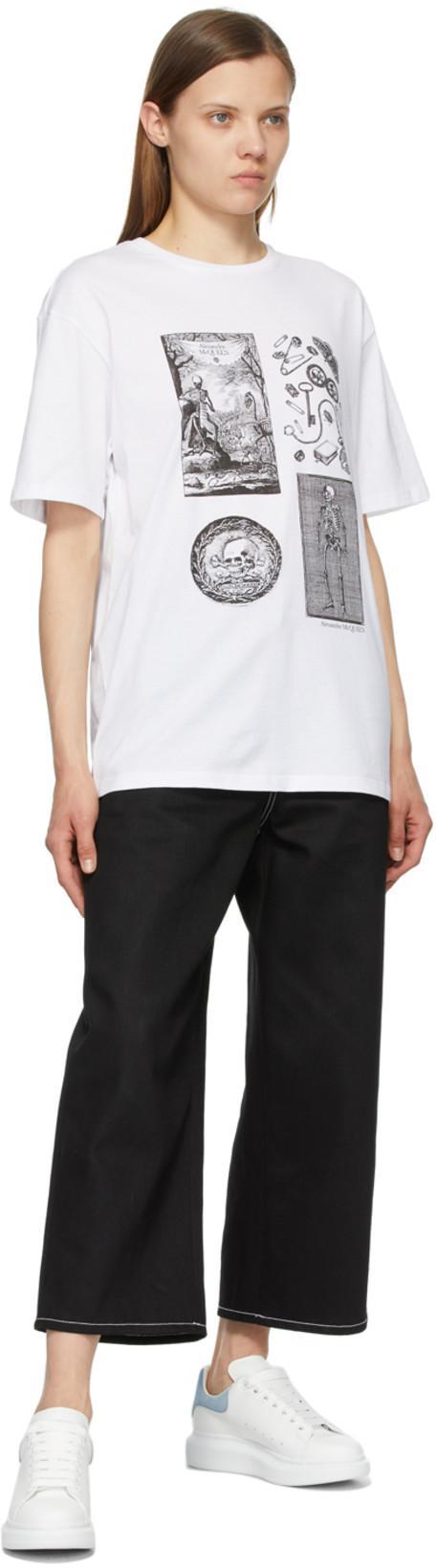 ALEXANDER MCQUEEN Oversize Sneakers In White And Light Blue Calf Leather In Multi