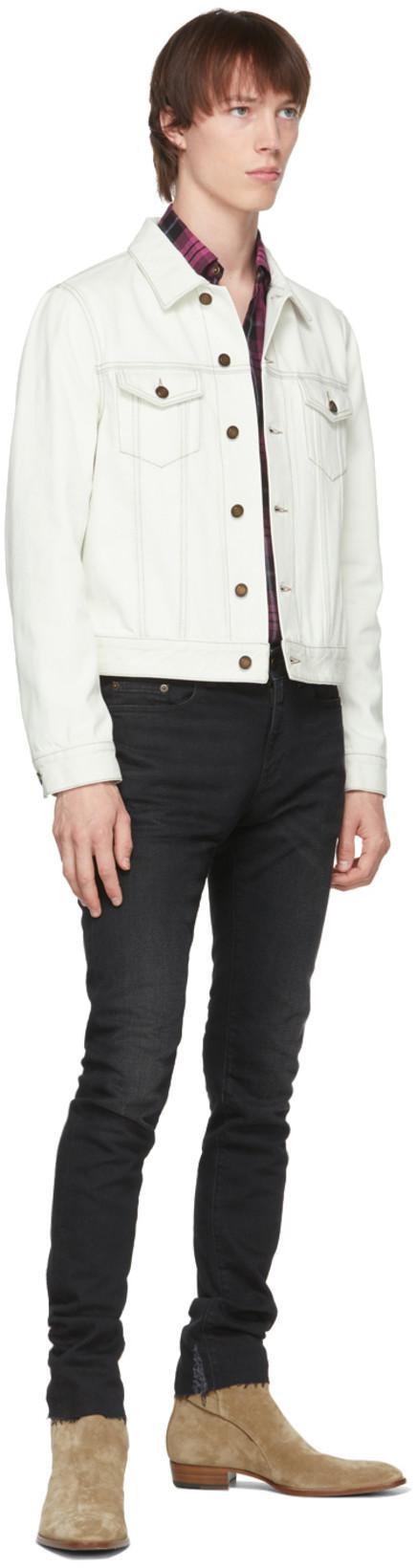 SAINT LAURENT Almond Toe Suede Ankle Boots With Buckle In Beige