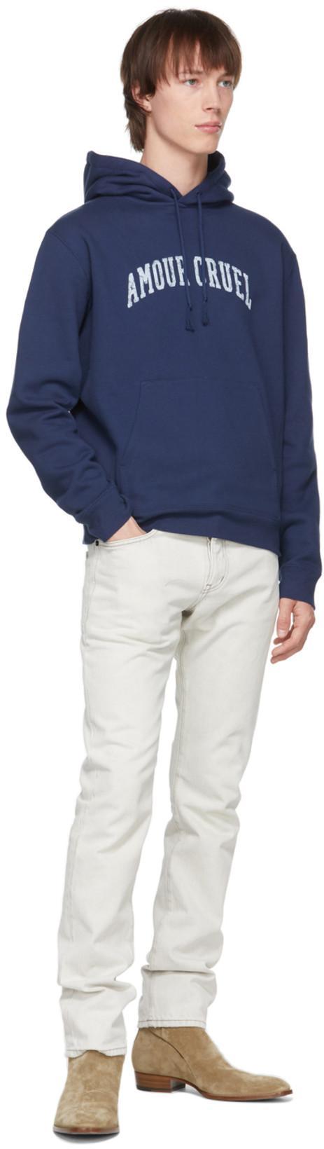 SAINT LAURENT Almond Toe Suede Ankle Boots With Buckle In Beige