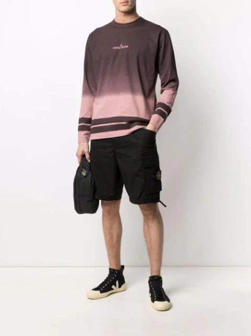 Farfetch's Post | Wearing: Veja Nova High Top Sneakers Black/pierre In Black Pierre; Stone Island Mens Black Brand-patch Cotton-jersey Shorts S; Stone Island Logo-patch Long-sleeve Hoodie In Green