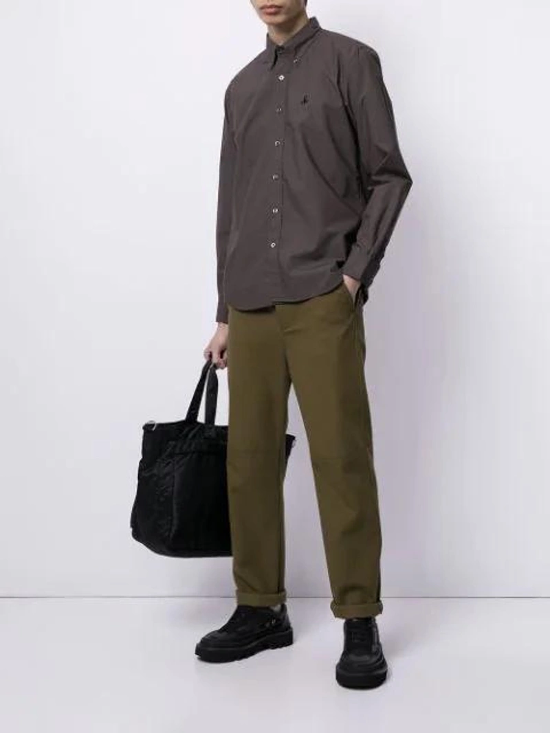 Farfetch's Post | Wearing: Sophnet Embroidered-logo Button-up Shirt In Brown; Wacko Maria X Porter 12 Record Tote Bag In Black; Gucci Gg0672s005 Aviator-frame Sunglasses In Schwarz