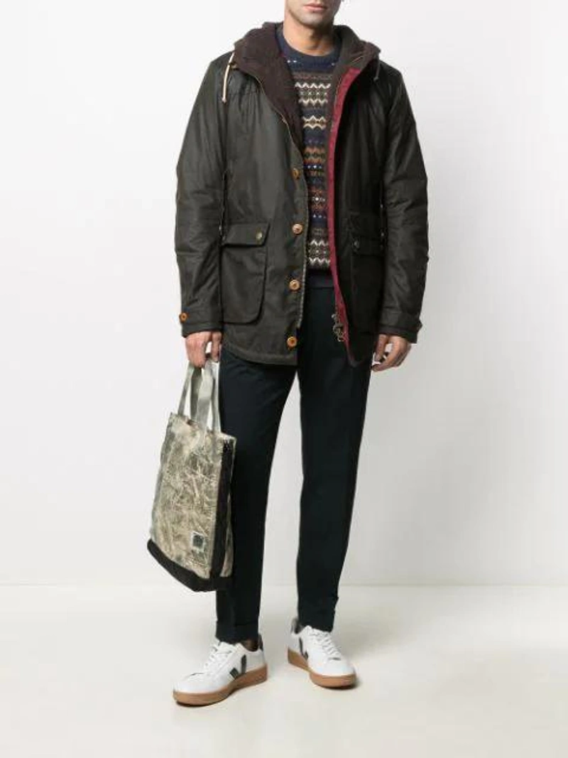 Farfetch's Post | Wearing: Barbour Hereford Single-breasted Coat In Dark Green; Filippa K Straight-leg Tracksuit Bottoms In Black; Joseph Soft Organic Jersey T Shirt In Blue Steel