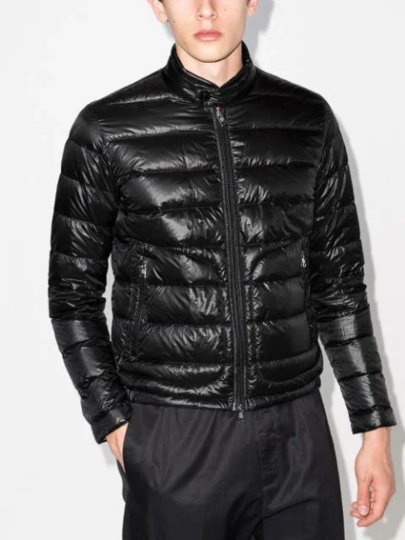 Farfetch's Post | Wearing: Moncler Padded Zip-front Jacket In Black; A-cold-wall* Basic Orange Cotton T-shirt With Logo; Jil Sander Elasticated Waistband Trousers In Black
