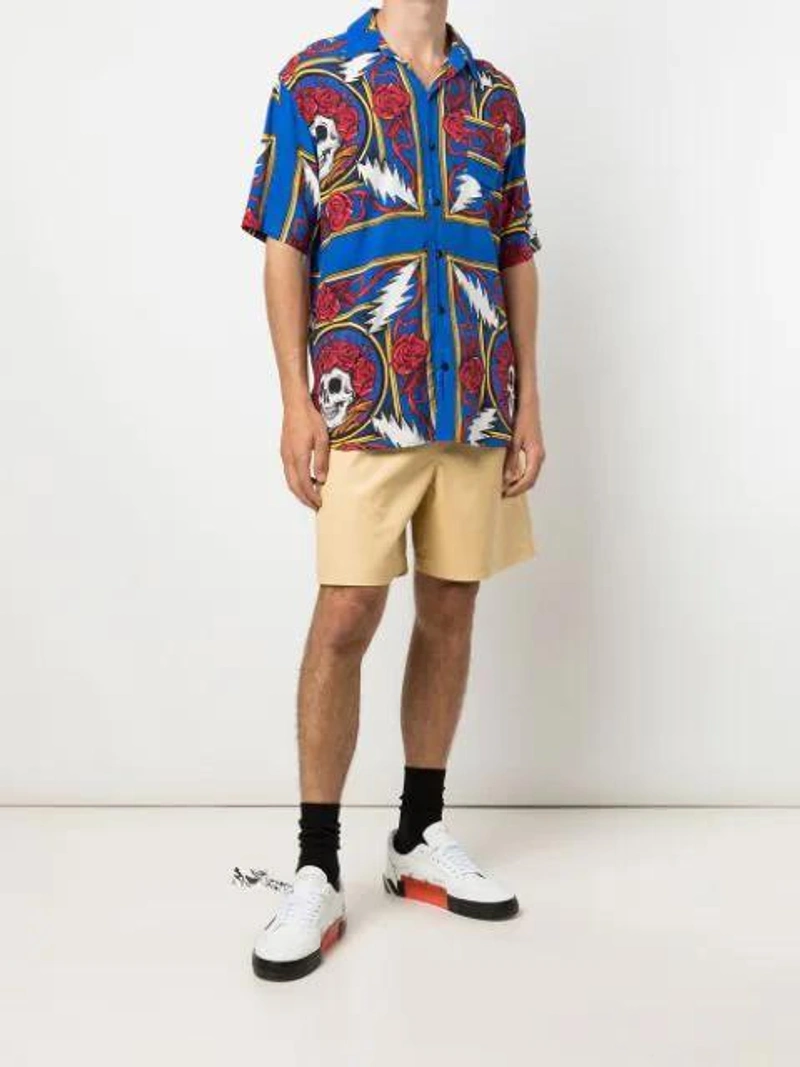 Farfetch's Post | Wearing: Chinatown Market Border Bandana Short Sleeve Button-up Shirt In Multicolor; Off-white Off In White
