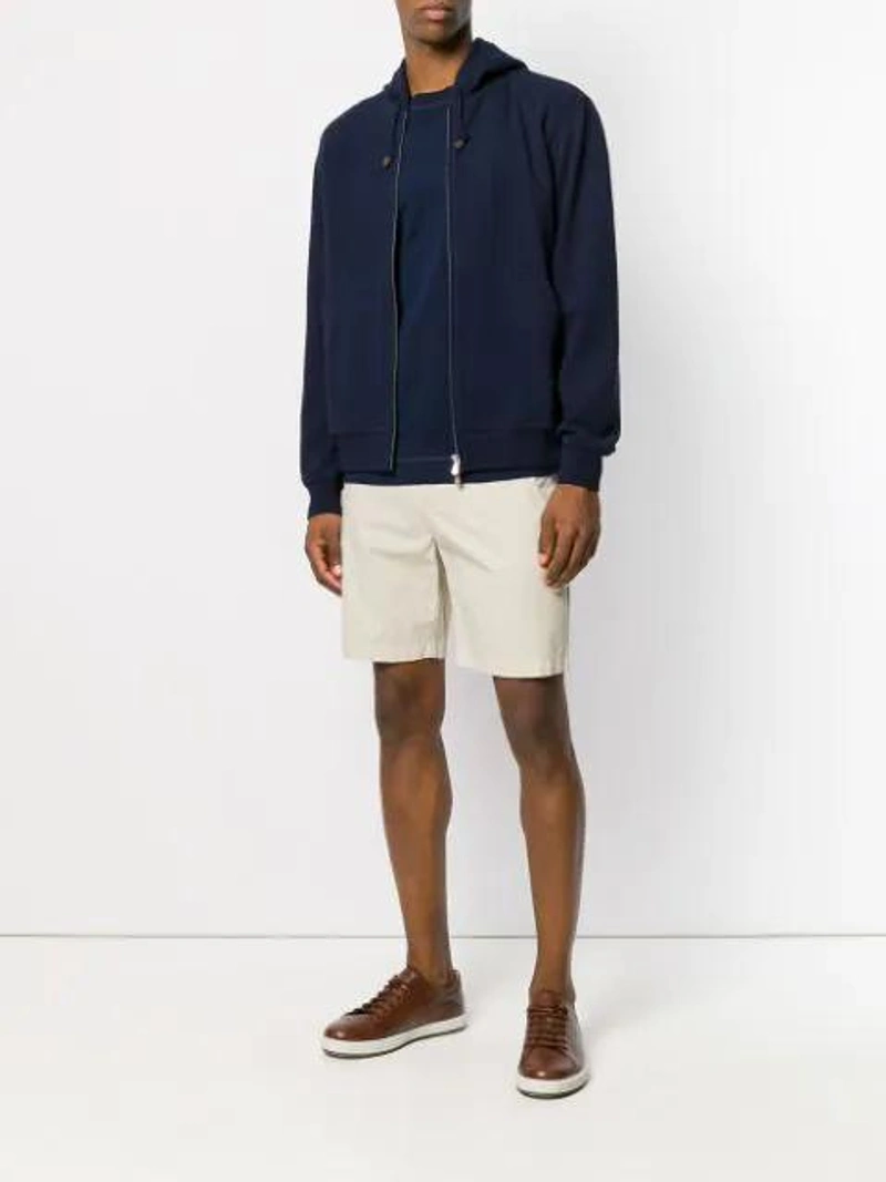 Farfetch's Post | Wearing: Brunello Cucinelli Hooded Zipped Jacket In Blue