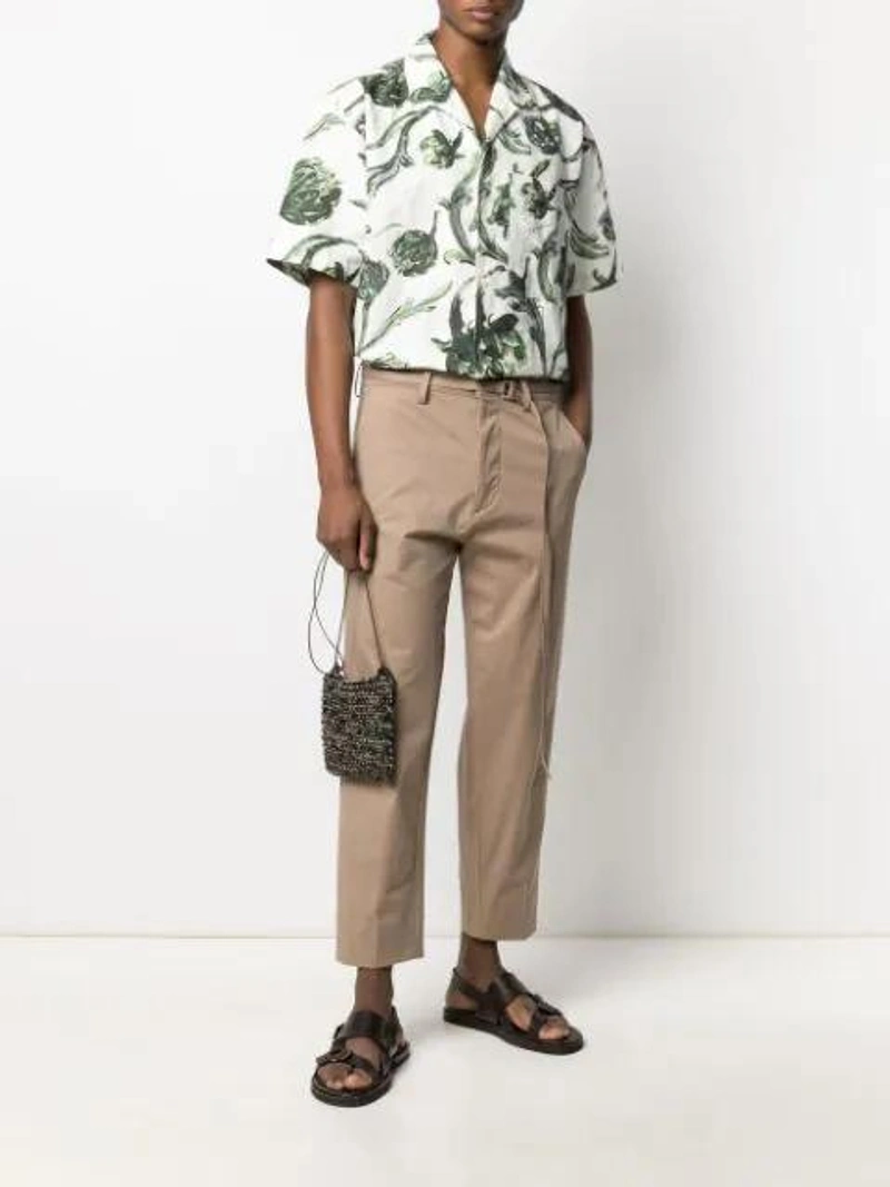 Farfetch's Post | Wearing: Prada Three-pack White Jersey T-shirt; Haikure Belted-waist Trousers In Neutrals; Jacquemus La Chemise Jean Floral-print Cotton And Linen-blend Shirt In White