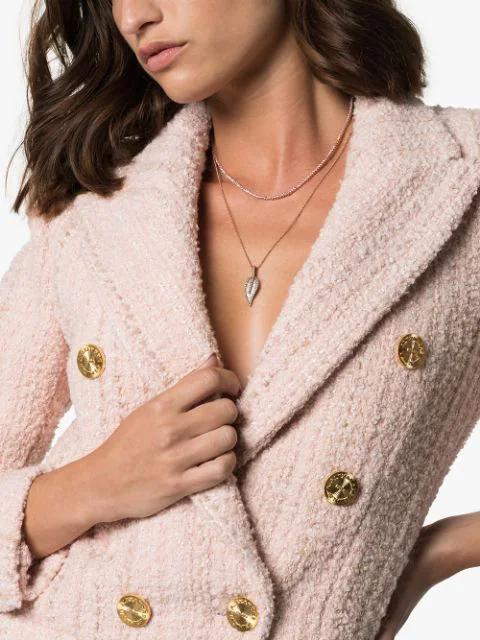 ANITA KO 18k Rose Gold Leaf Diamond Necklace