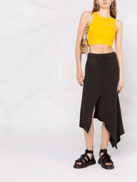 PALM ANGELS Miami Logo-embroidered Shirt In Black