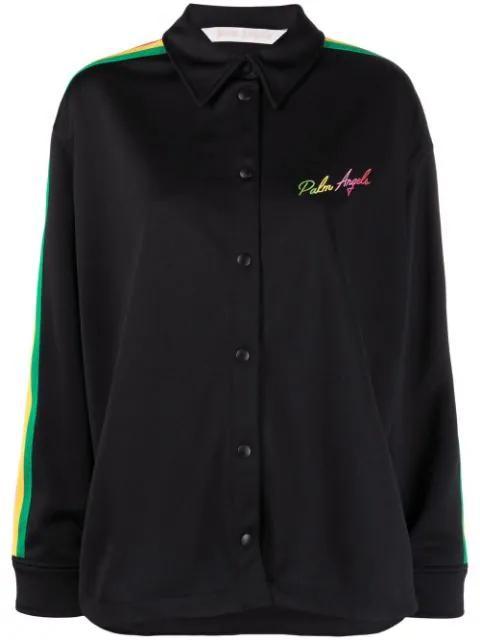 PALM ANGELS Miami Logo-embroidered Shirt In Black