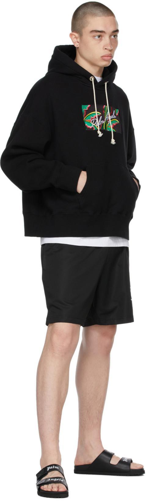 PALM ANGELS Leather Slides With Logo In Black