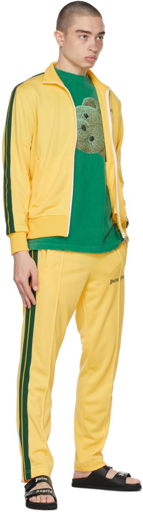 PALM ANGELS Leather Slides With Logo In Black