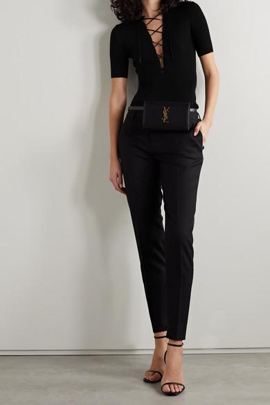 SAINT LAURENT Kate Textured-leather Belt Bag In Black