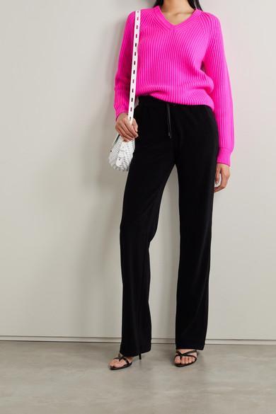 TOM FORD V-neck Ribbed-knit Cashmere Jumper In Pink