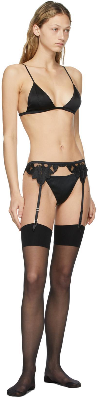 FLEUR DU MAL Black Luxe Silk Triangle Bra