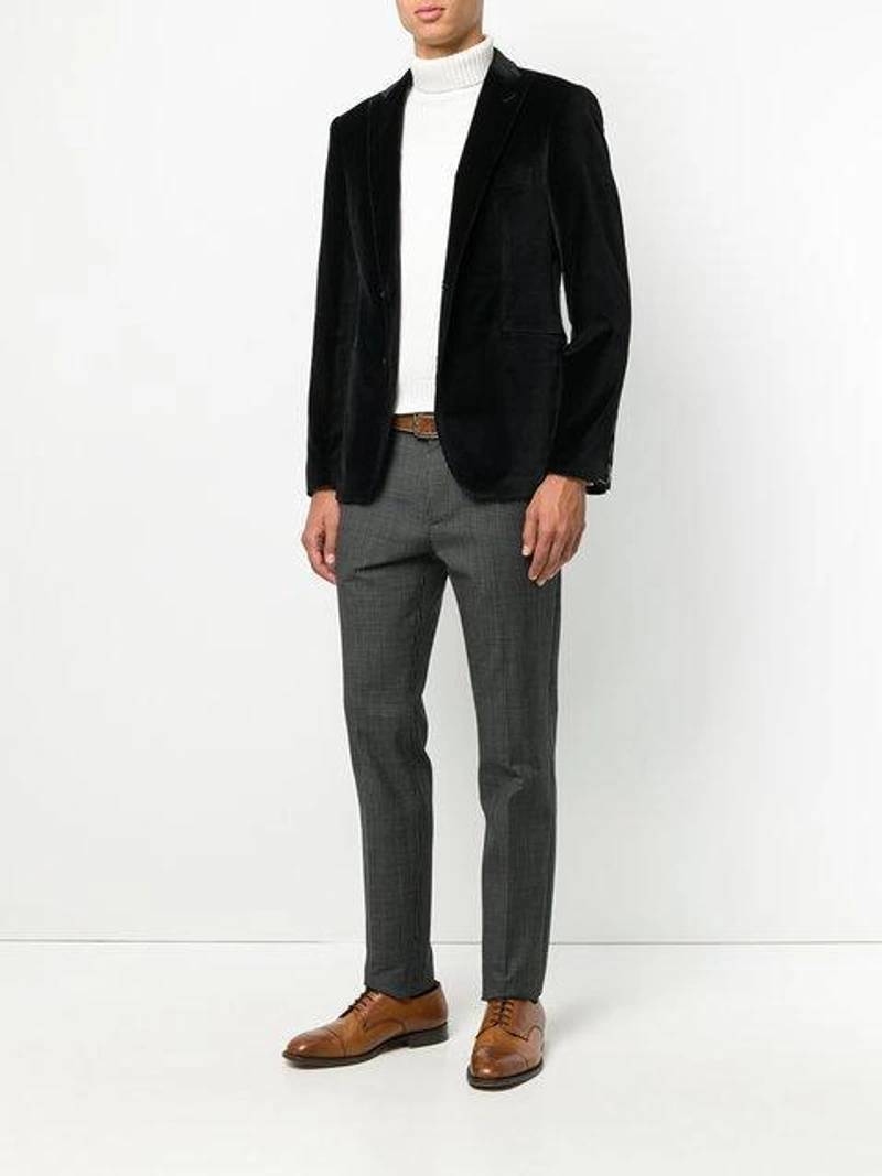 Farfetch's Post | Wearing: Tagliatore Velvety Blazer; Canali Casual Belt; Church's Classic Oxford Shoes - Brown