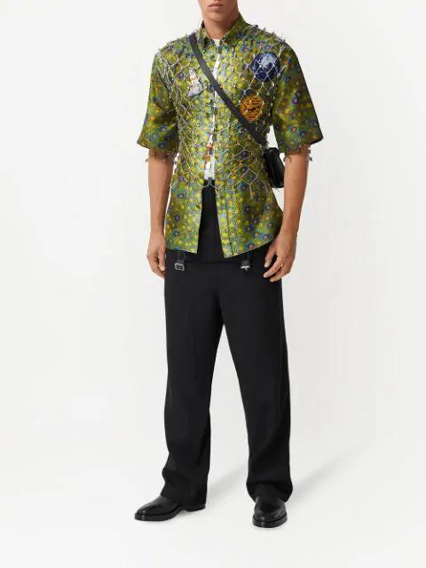 BURBERRY Porthole Detail Panelled Leather Boots In Black