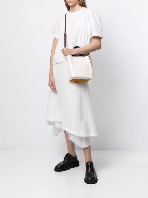 SULVAM Jersey Knit Flared Skirt In Weiss