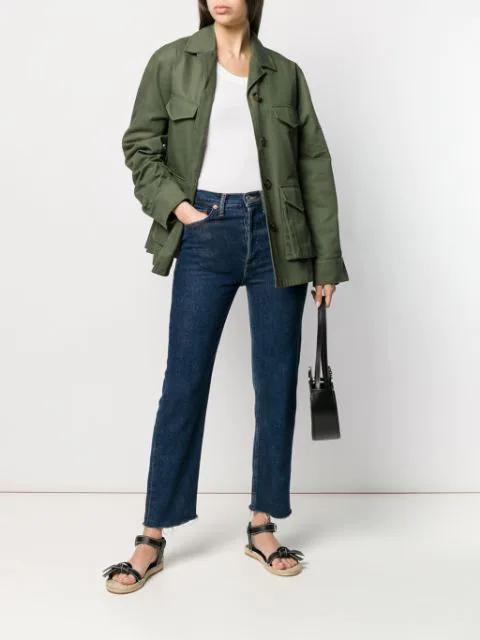 L'AGENCE Cory Scoop Neck Tee In White