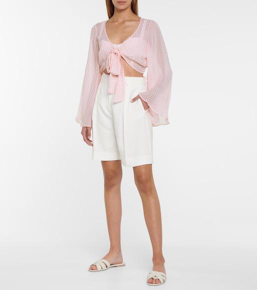 SAINT LAURENT White Slide Sandals With Square Toe For Women