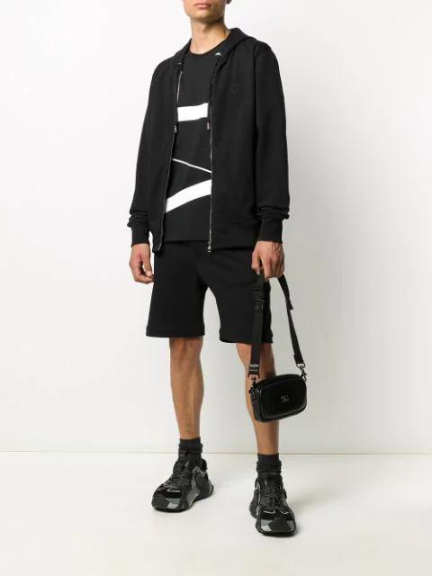 ALEXANDER MCQUEEN Black Jersey Bermuda Shorts With Side Logo