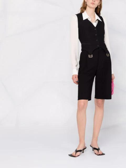 BALMAIN Silk Shirt With Padded Shoulders In White