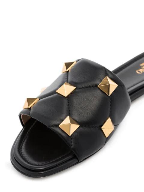 VALENTINO GARAVANI Slippers Roman Stud In Nappa Nera Donna In Black