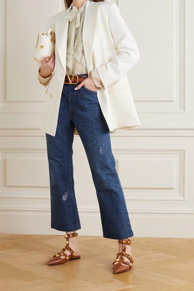 VALENTINO Oversized Double-breasted Twill Blazer In Avorio