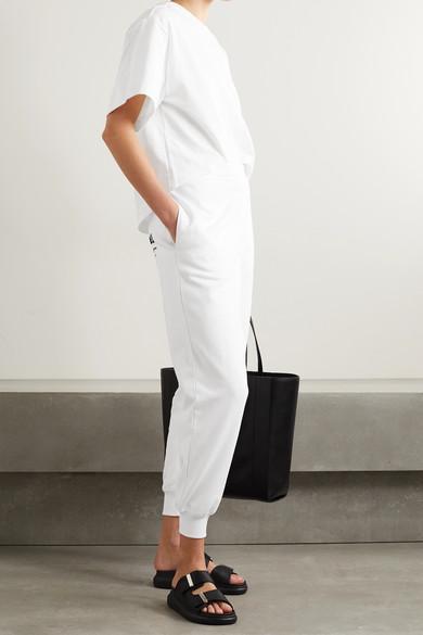 ALEXANDER MCQUEEN Printed Organic Cotton-jersey Track Pants In White
