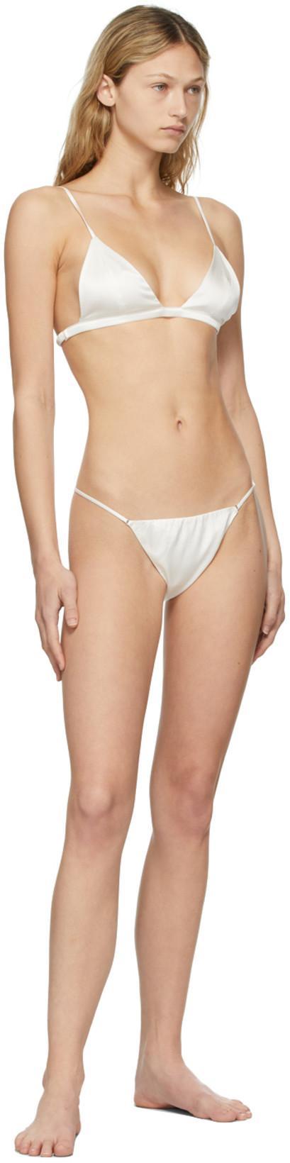 FLEUR DU MAL Off-white Luxe Triangle Bra In 0300 Ivory