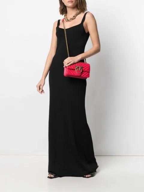 PINKO Baby Love Puff Maxi Quilt Leather Crossbody Bag In Black