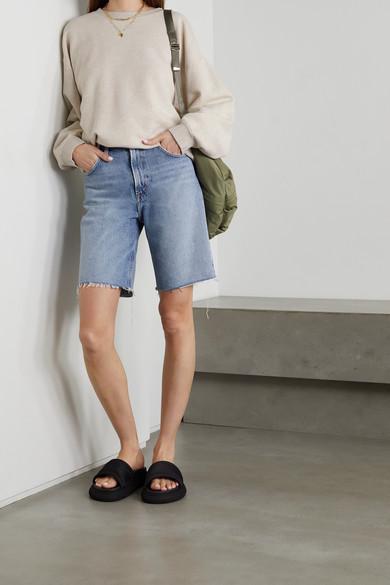 AGOLDE Parker High-rise Fray Hem Denim Shorts In Swapmeet