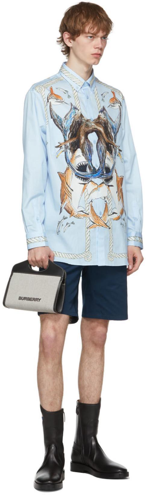 BURBERRY Porthole Detail Panelled Leather Boots In Black