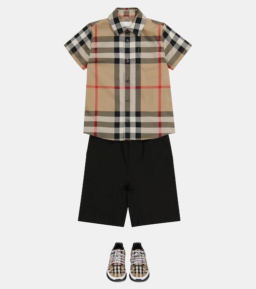 BURBERRY Kids' Vintage Check Cotton Shirt In Archive Beige