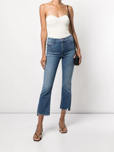 MOTHER The Insider High-rise Crop Step Fray Hem Jeans In Promises T