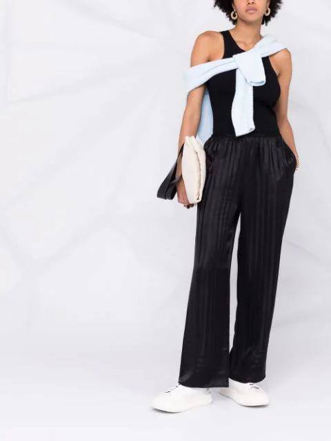 TOTÊME Toteme Women Silk Trousers With Monogram Logo Embroidery In Multi