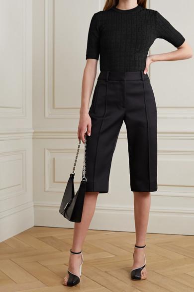 GIVENCHY 4g-motif Knitted Short-sleeve Top In Black