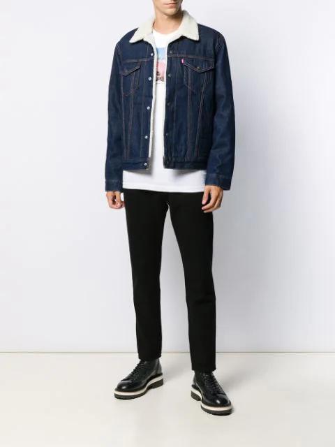 LEVI'S Type Iii Fleece Lined Denim Trucker Jacket In Blue