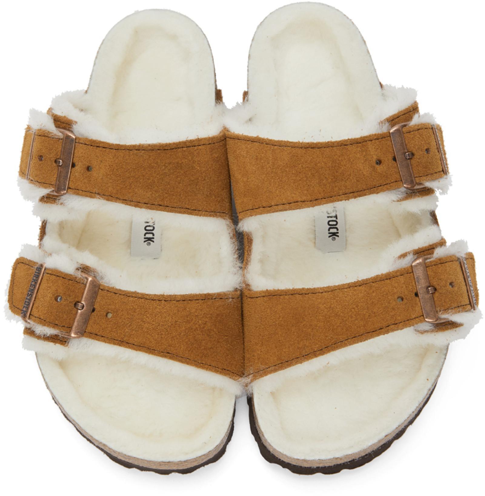 BIRKENSTOCK Arizona Shearling Sandal In Brown